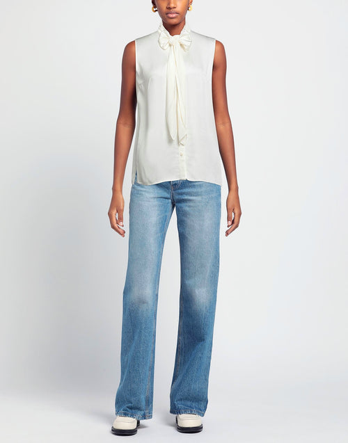 Alexander McQueen Ruched Silk Georgette Soft Top