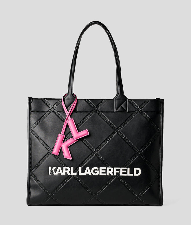 KARL LAGERFELD - K/SKUARE EMBOSSED TOTE BAG