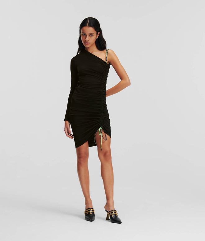 KARL LAGERFELD - ONE-SHOULDER JERSEY DRESS