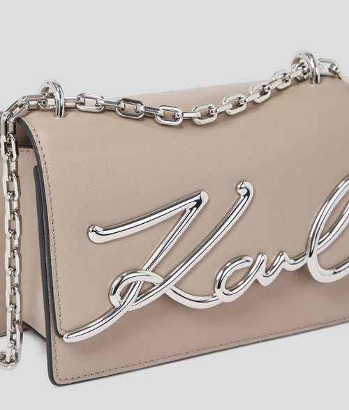 KARL LAGERFELD - K/SIGNATURE SMALL SHOULDER BAG IN STONE