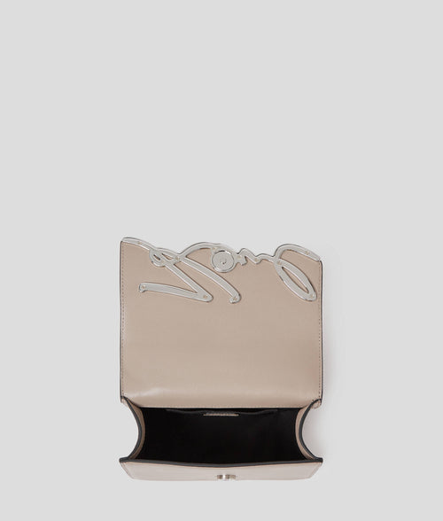 KARL LAGERFELD - K/SIGNATURE SMALL SHOULDER BAG IN STONE