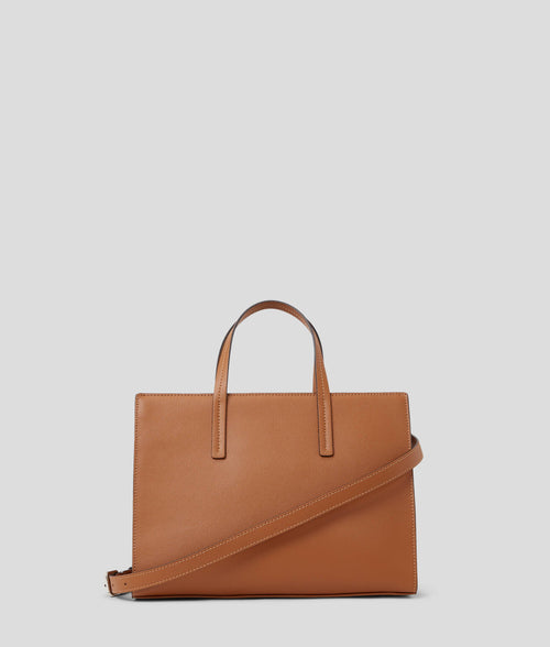 KARL LAGERFELD -  RUE ST-GUILLAUME MEDIUM TOP-HANDLE BAG IN BROWN