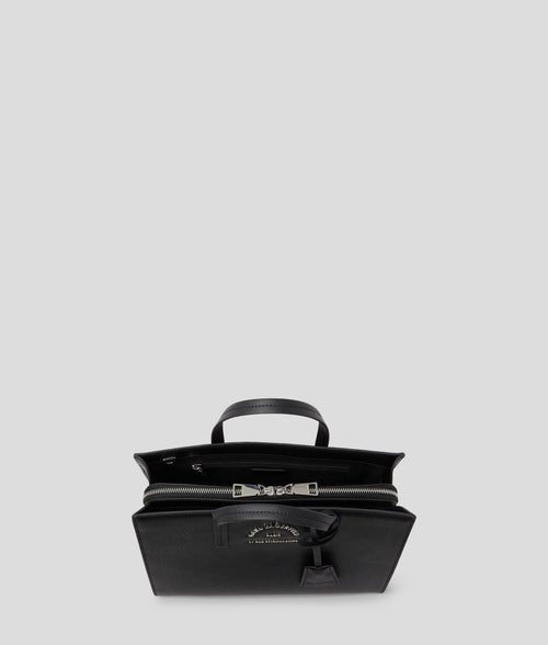 KARL LAGERFELD - RUE ST-GUILLAUME MEDIUM TOP-HANDLE BAG IN BLACK