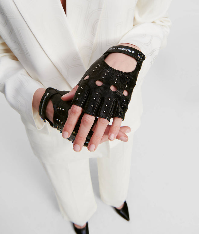 KARL LAGERFELD -  K/SIGNATURE ROCK-CHIC FINGERLESS GLOVES