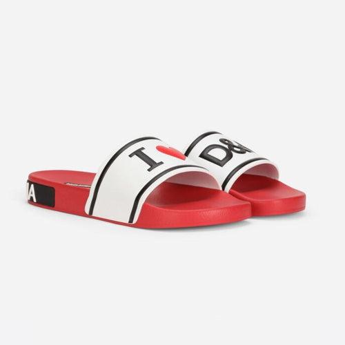 DOLCE & GABBANA Logo-embossed rubber slides