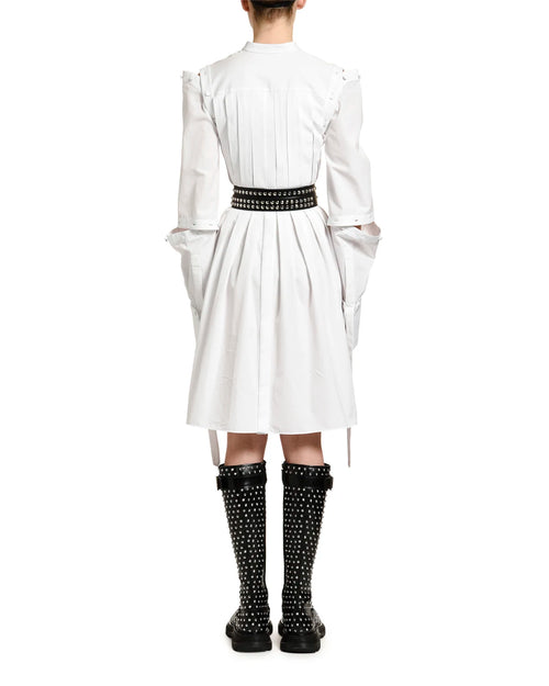 Alexander McQueen Pleated Removable Sleeves Dress