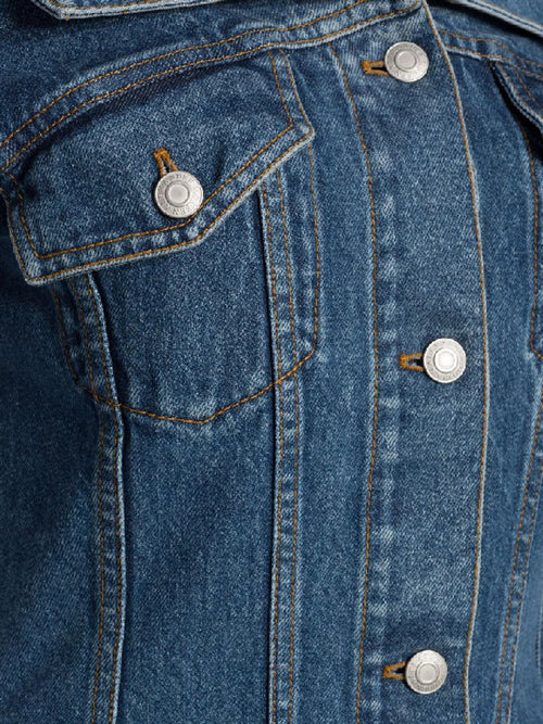 Alexander McQueen Off Shoulder Denim Jacket