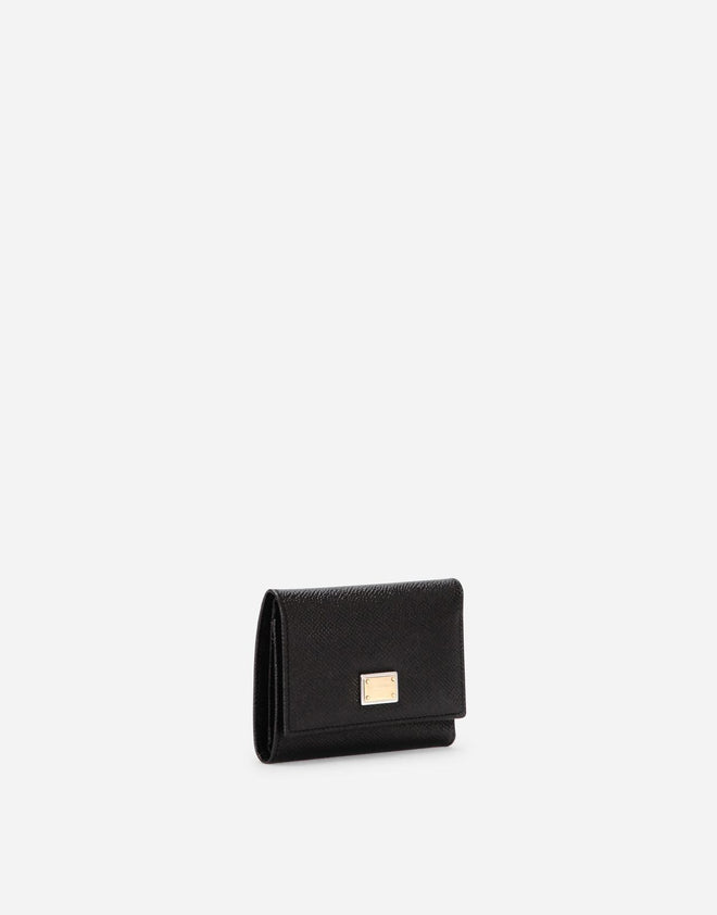 DOLCE & GABBANA Calfskin wallet with branded plate