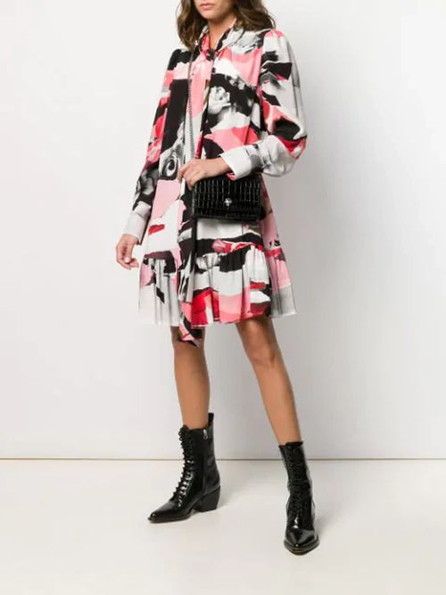 Alexander McQueen Printed Silk Crepe Mini Dress