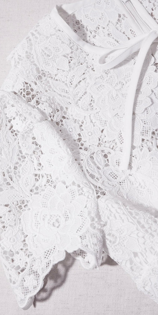 SELF-PORTRAIT White Cord Lace Top