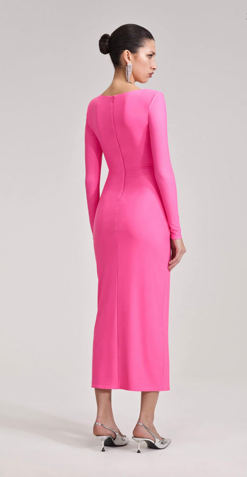 Pink Jersey Midi Dress