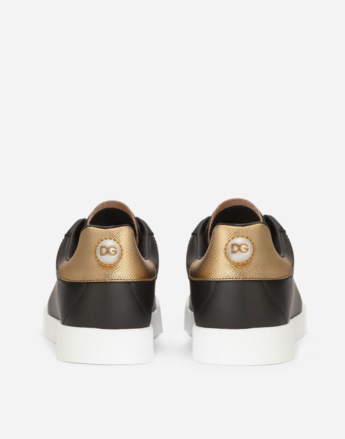 DOLCE & GABBANA  Calfskin nappa Portofino sneakers with lettering