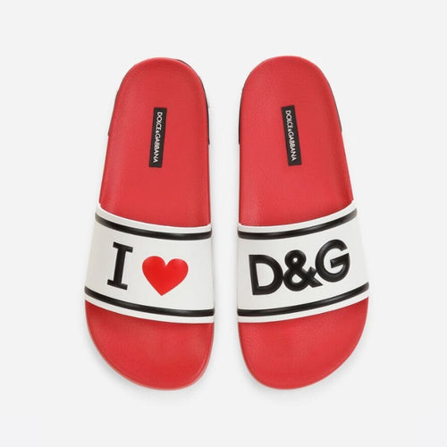 DOLCE & GABBANA Logo-embossed rubber slides