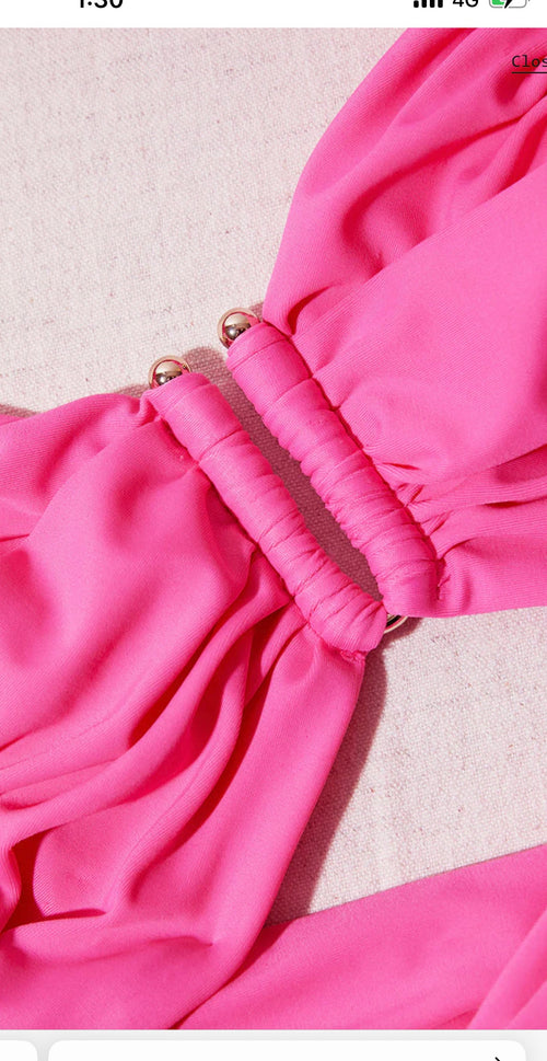 Pink Jersey Midi Dress