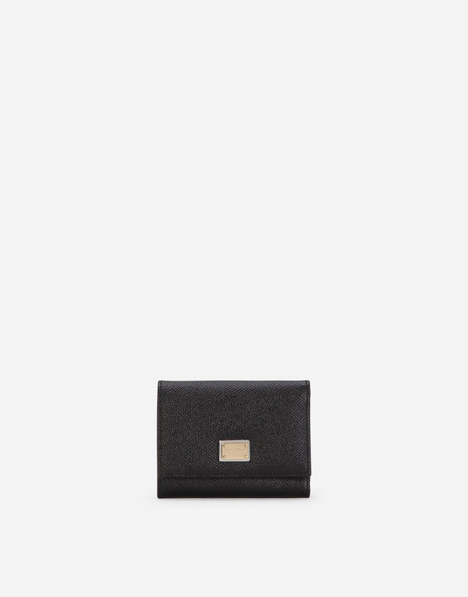 DOLCE & GABBANA Calfskin wallet with branded plate