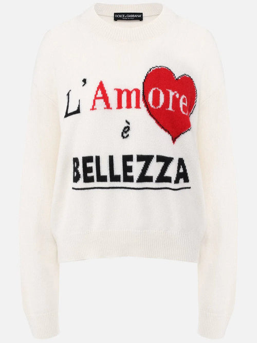 DOLCE & GABBANA INTARSIA-KNIT SWEATER