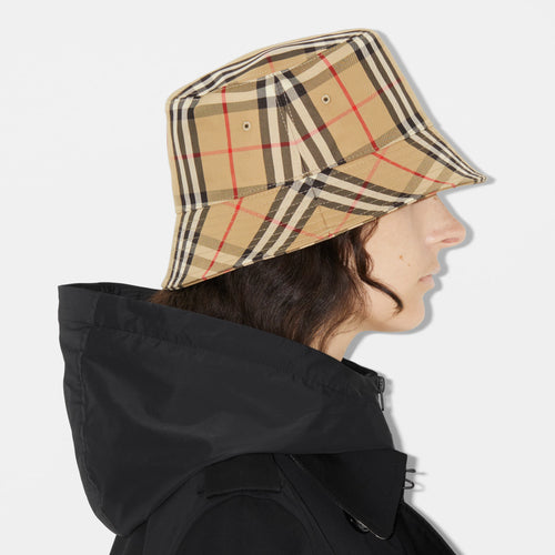 BURBERRY Vintage Check Technical Cotton Bucket Hat