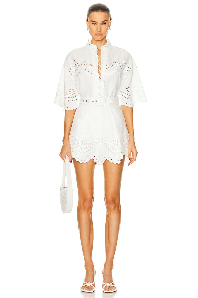 ZIMMERMANN - JUNIE EMBROIDERED SHORT