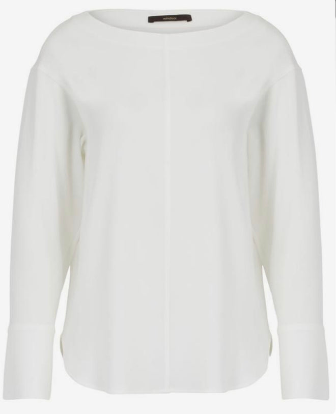 WINDSOR Crepe Blouse With Boat Neck