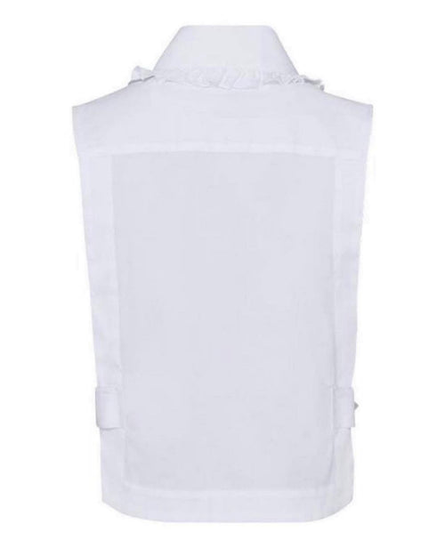 RIANI-Blouse Top With A Ruffle Collar White