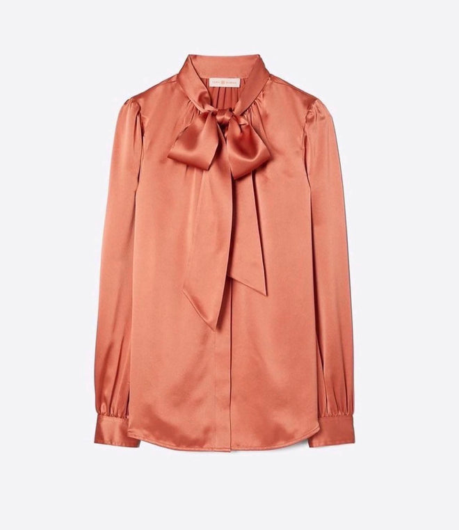 Tory Burch Satin Bow Blouse