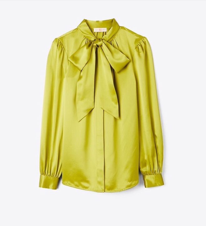 Tory Burch Satin Bow Blouse