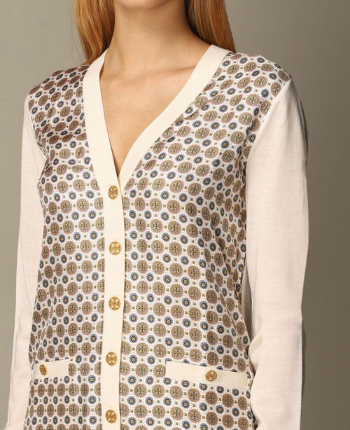 Tory Burch Silk Front Boyfriend Cardigan