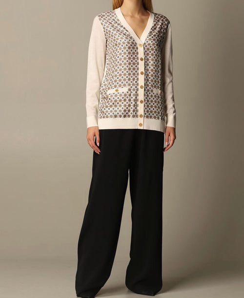 Tory Burch Silk Front Boyfriend Cardigan