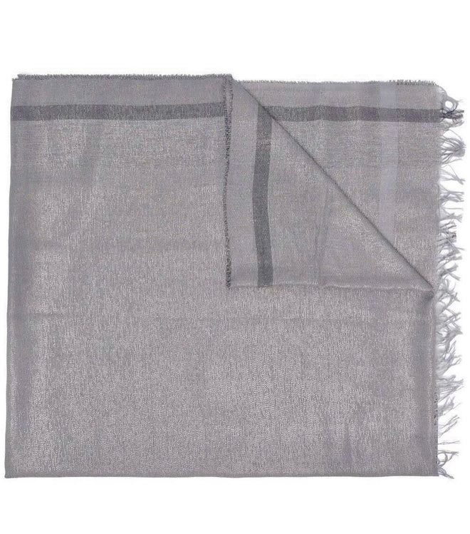 Fabiana Filippi Metallic Checked Scarf In Shades Of Grey