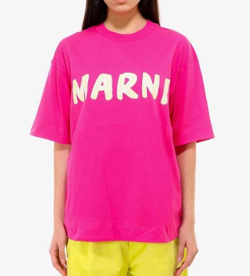 MARNI Cotton Blushed Logo Print T-Shirt