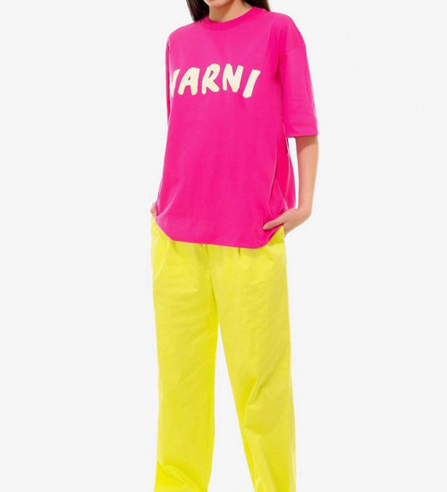 MARNI Cotton Blushed Logo Print T-Shirt