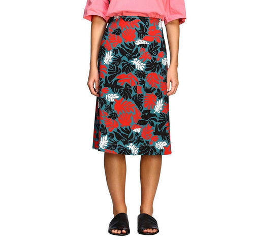 MARNI I A line skirt with all over leaves print