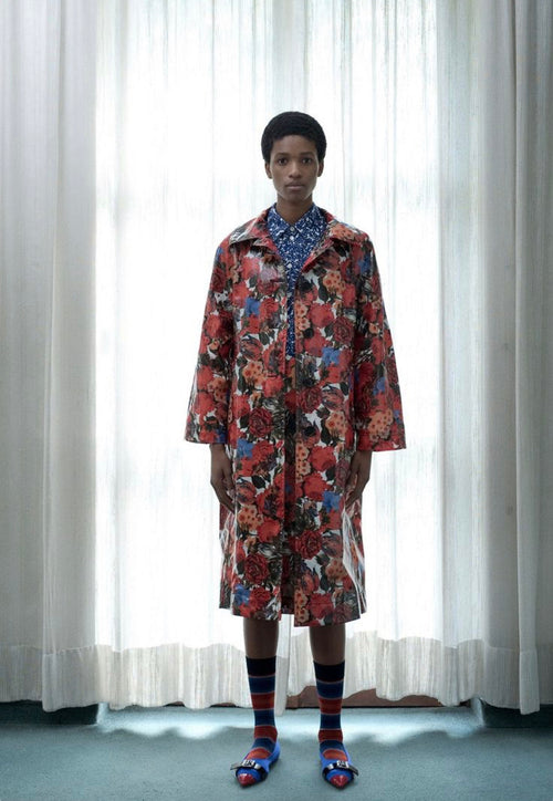 MARNI Coated Floral-Print Cotton Coat