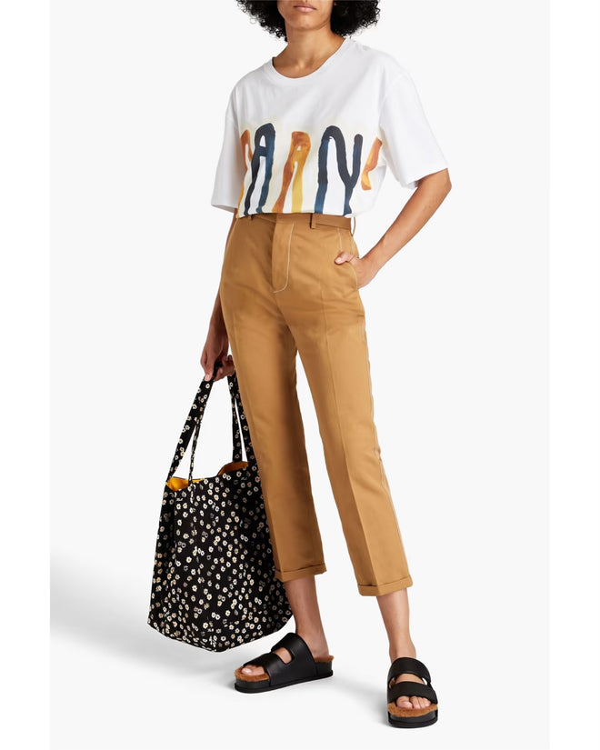 MARNI Cropped Cotton And Linen-Blend Twill Slim-Leg Pants