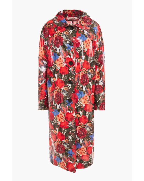 MARNI Coated Floral-Print Cotton Coat