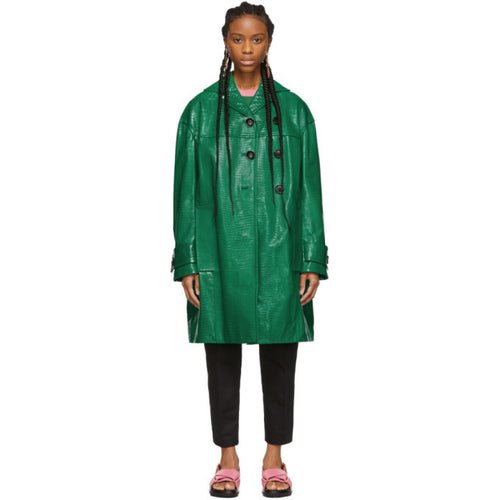 MARNI Green Croc Duster Coat