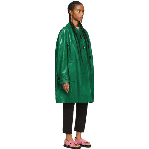 MARNI Green Croc Duster Coat