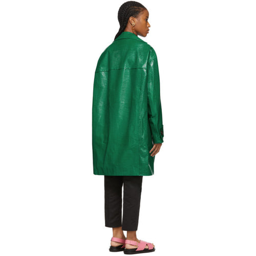 MARNI Green Croc Duster Coat