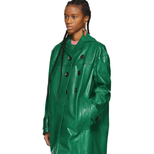 MARNI Green Croc Duster Coat