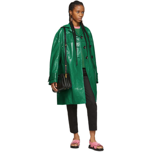 MARNI Green Croc Duster Coat