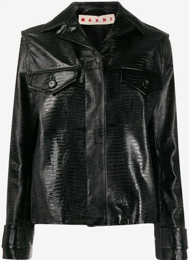 MARNI lizard-effect jacket-Black