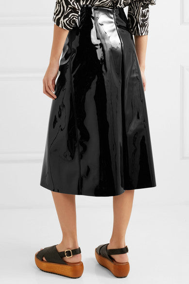 MARNI Faux Patent-leather Midi Skirt