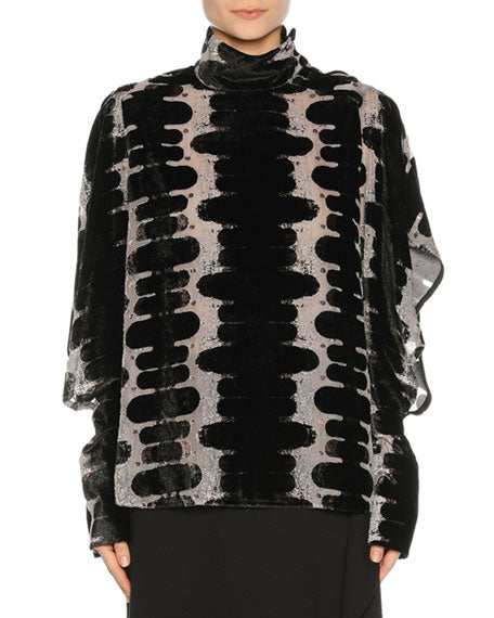 MARNI Velvet High-Neck Blouse