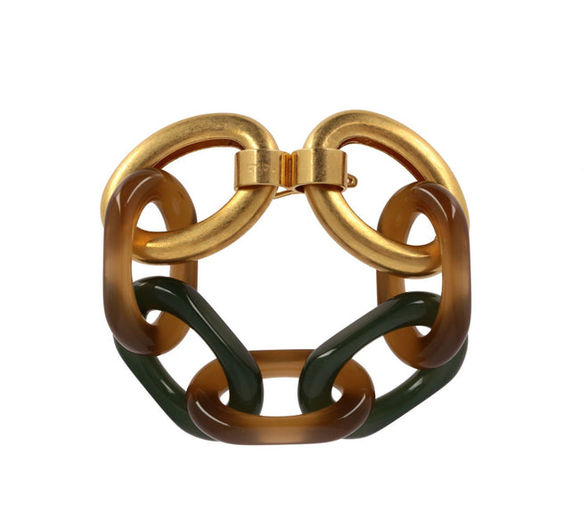 MARNI Chain Bracelet In Brass And Resin