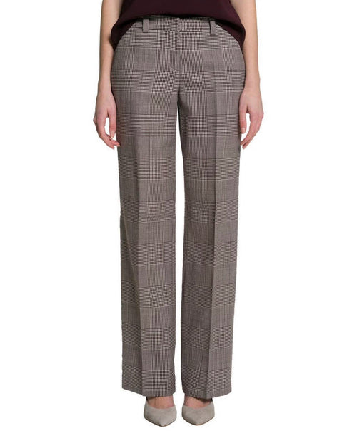 WINDSOR Checked Marlene Trousers In Burgundy-White