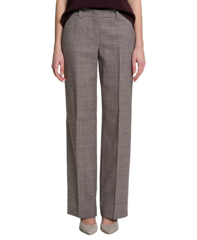 WINDSOR Checked Marlene Trousers In Burgundy-White