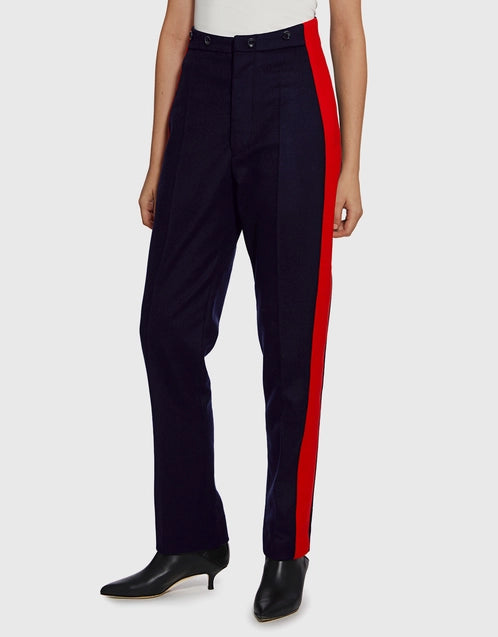 JOSEPH Annam High-rise Side Stripe Felted Pants