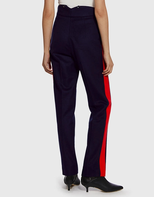 JOSEPH Annam High-rise Side Stripe Felted Pants