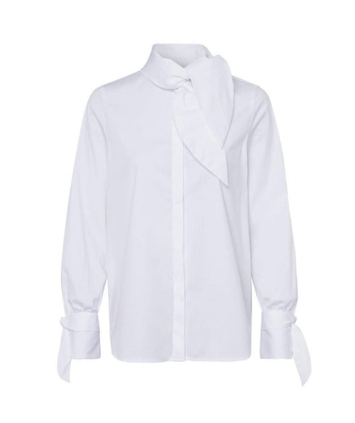 RIANI White Tie-Neck Blouse