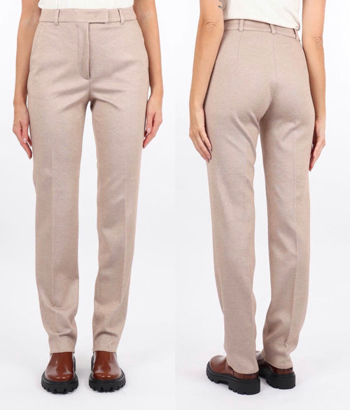 MAXMARA STUDIO Leda Women's Trousers In Viscose Blend Camel Melange